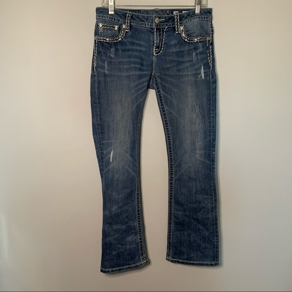 Women’s Miss Me light wash mid-rise slim boot jeans size 28 - Picture 1 of 7